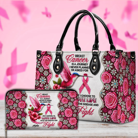 Custom Breast Cancer Awareness Leather Handbag UKNT5050909