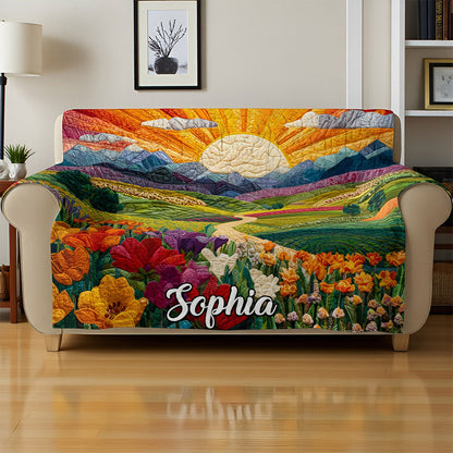 Sunrise Landscape Quilt Sofa Cover QFNT5051104