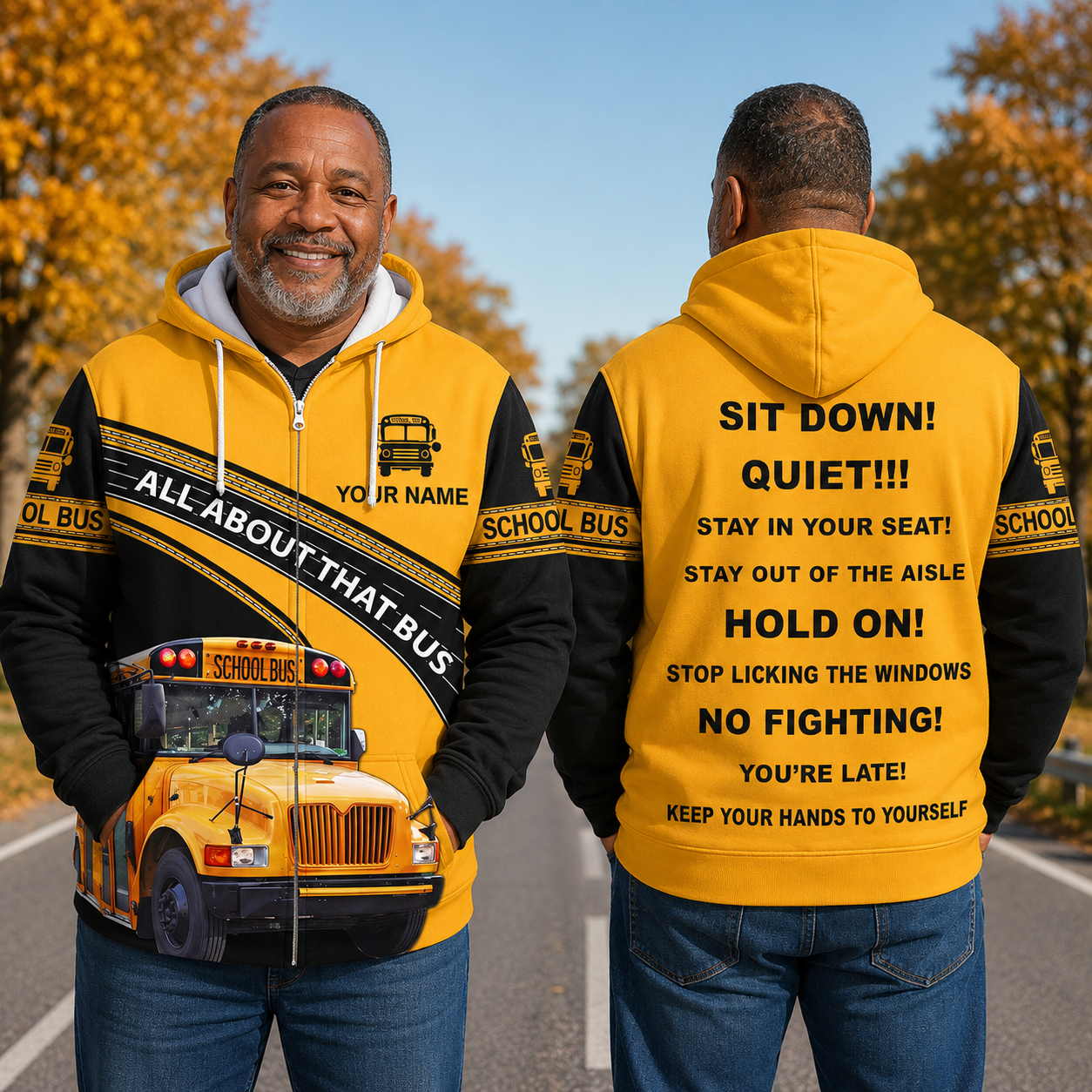Personalized School Bus Driver 3D All Over Printed Clothes UKNT6280704