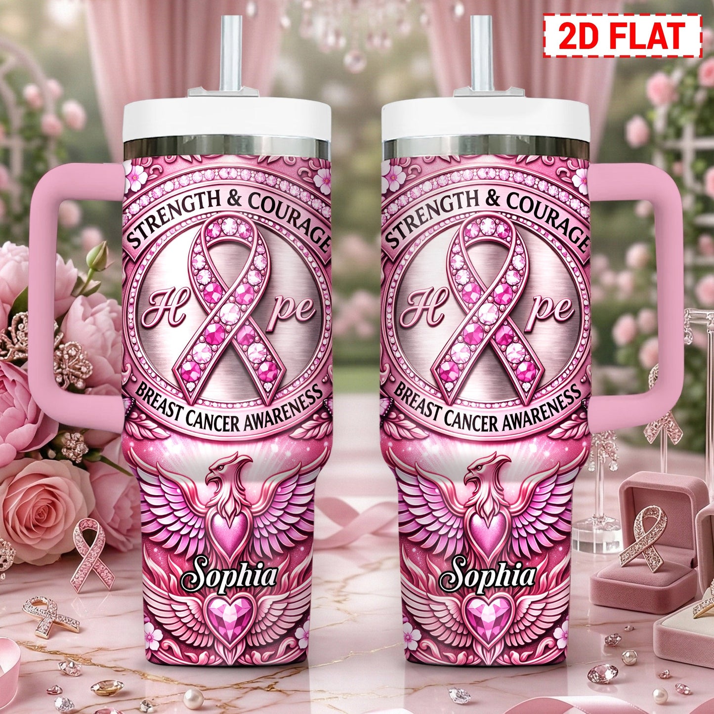 Personalized Breast Cancer Awareness 40 Oz Tumbler UKNT6070403