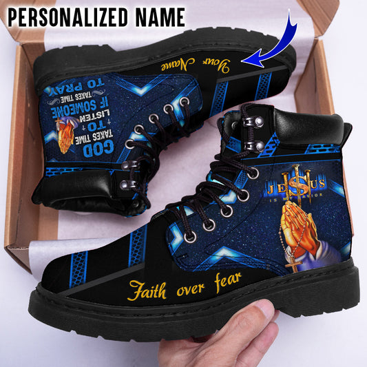 God takes time to listen if someone takes time to pray Jesus Boots UKYY3200603