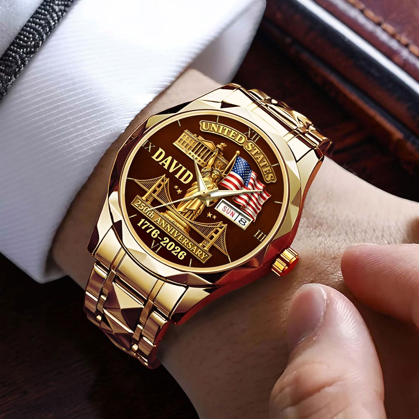 Personalized United State 250th Anniversary Alloy Luxury Quartz Watch UKND6090402