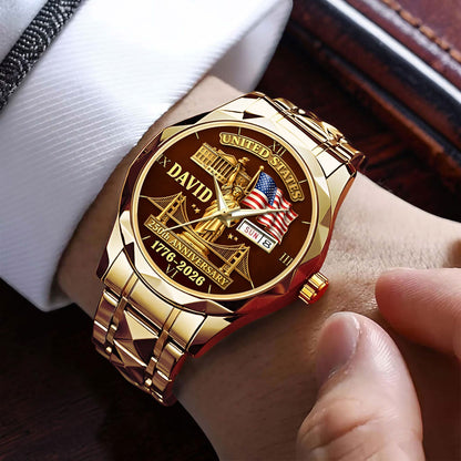 Personalized United State 250th Anniversary Alloy Luxury Quartz Watch UKND6090402