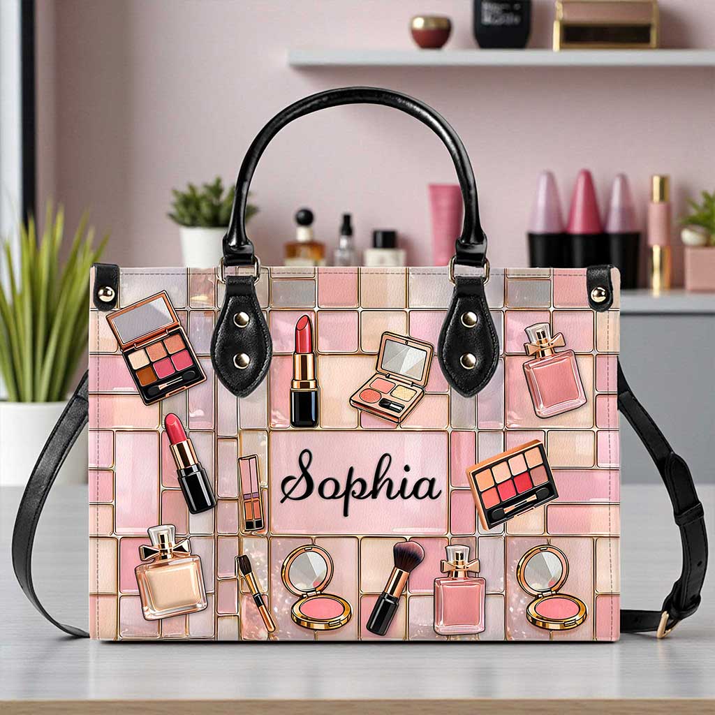 Personalized Make Up Leather Handbag UKUU6310101
