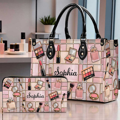 Personalized Make Up Leather Handbag UKUU6310101