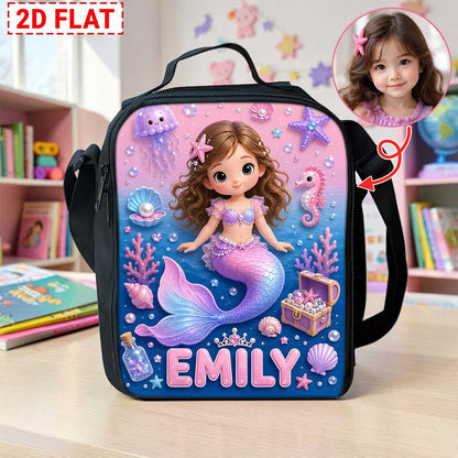 Personalized Photo Mermaid Kid Back To School, Backpack For Kids UKUU6170601