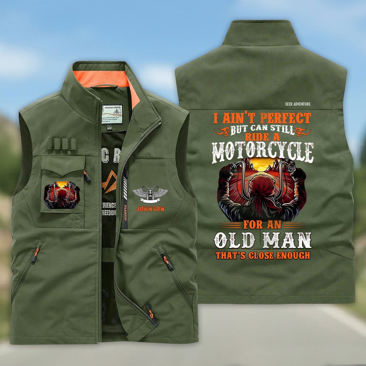 Personalized Motorcycle Multi-Pocket Vest UKHH6160304