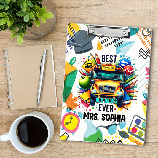 Personalize School Bus Driver Clipboard, Gift for bus drivers UKND6280713