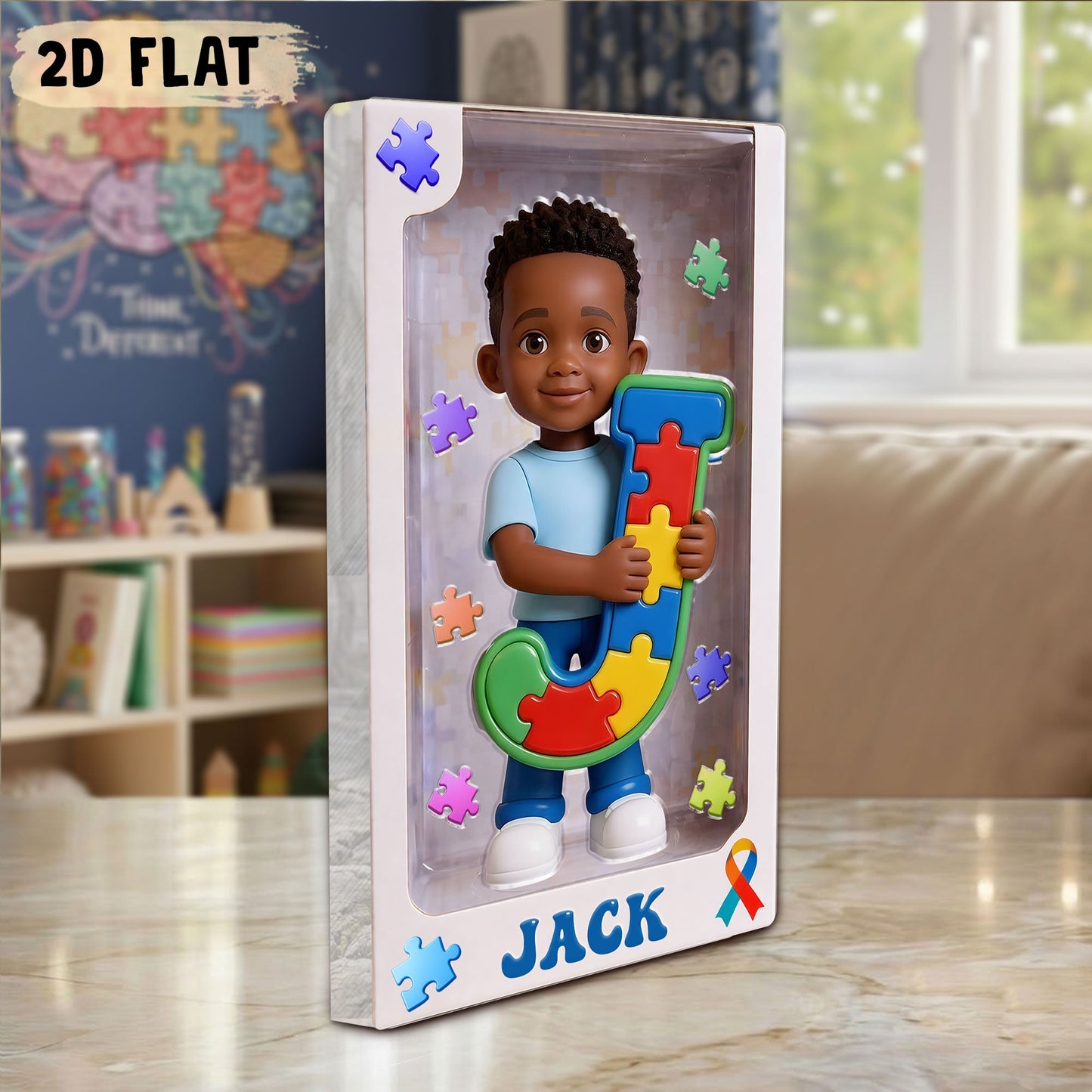 Custom Autism Figure Box Acrylic Block THHH6250301
