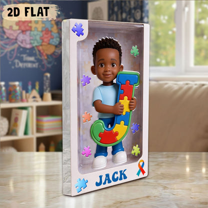 Custom Autism Figure Box Acrylic Block THHH6250301