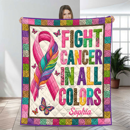 Custom Breast Cancer Quilt Blanket THND6290502