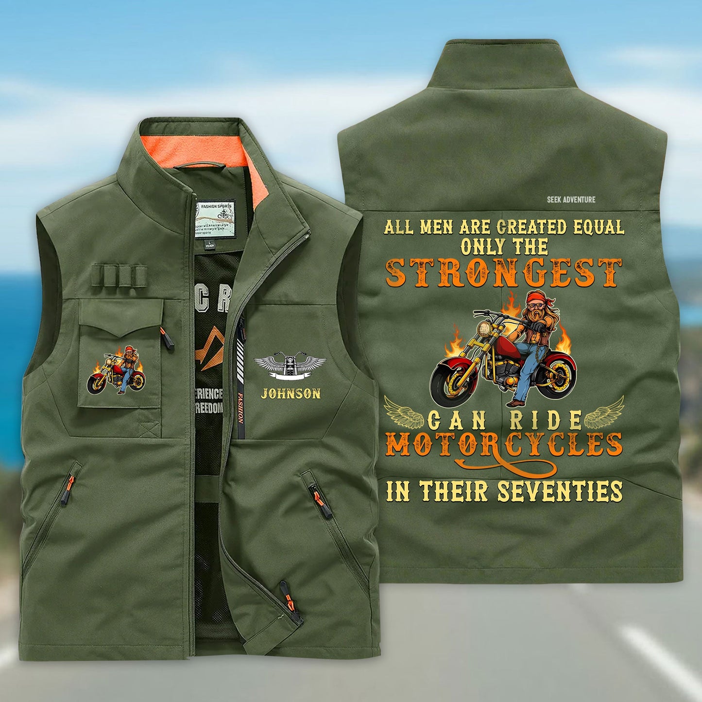 Personalized Motorcycle Multi-Pocket Vest UKND6220401