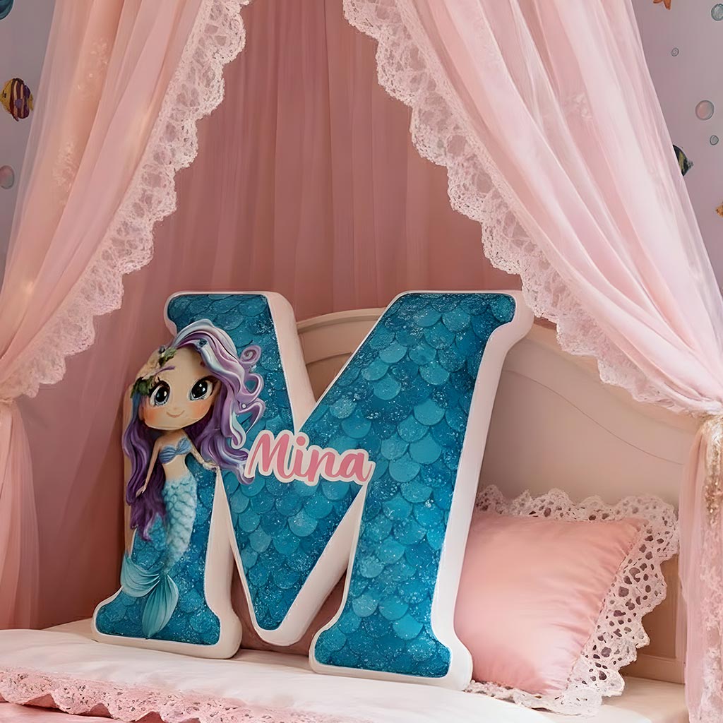 Personalized Letter Mermaid Ugly Plush Pillow QFND5171110