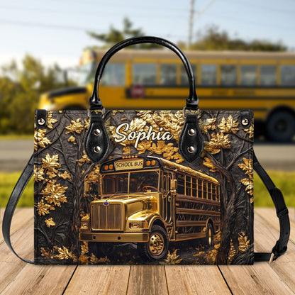 Personalized School Bus Driver Leather PU Handbag With Wallet UKTD6180601