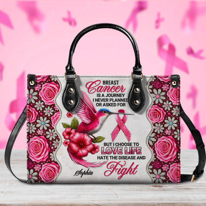 Custom Breast Cancer Awareness Leather Handbag UKNT5050909