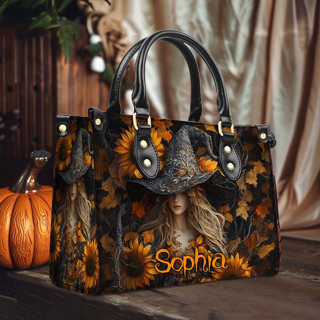 3D Salem Witch with Sunflowers Handbag  Wallet Halloween NPUU4050901