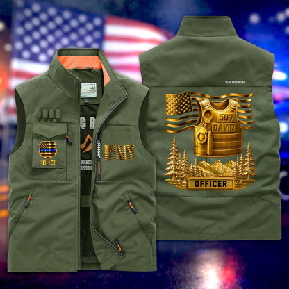 Personalized Police Multi-Pocket Vest, Gift for Police Officer UKTD6050302