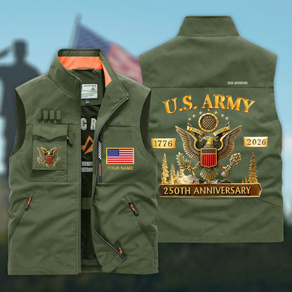 Personalized U.S. Army 250th Anniversary Multi-Pocket Vest UKHH6060303