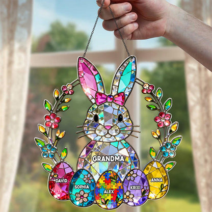 Custom Autism Family Grandma Mom Easter Acrylic Suncatcher Hanger Window THHA6020303
