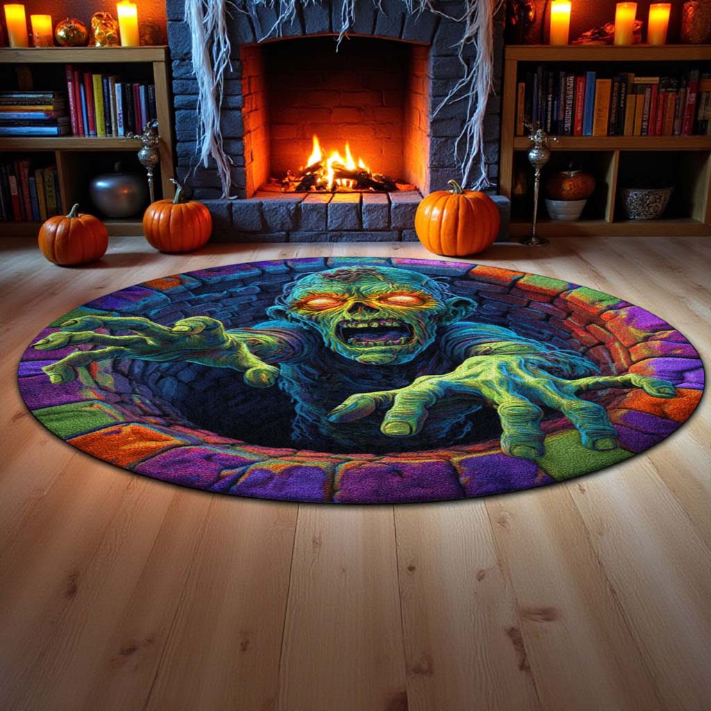 Zombie Halloween 3D Printed Rug UKHM5230903