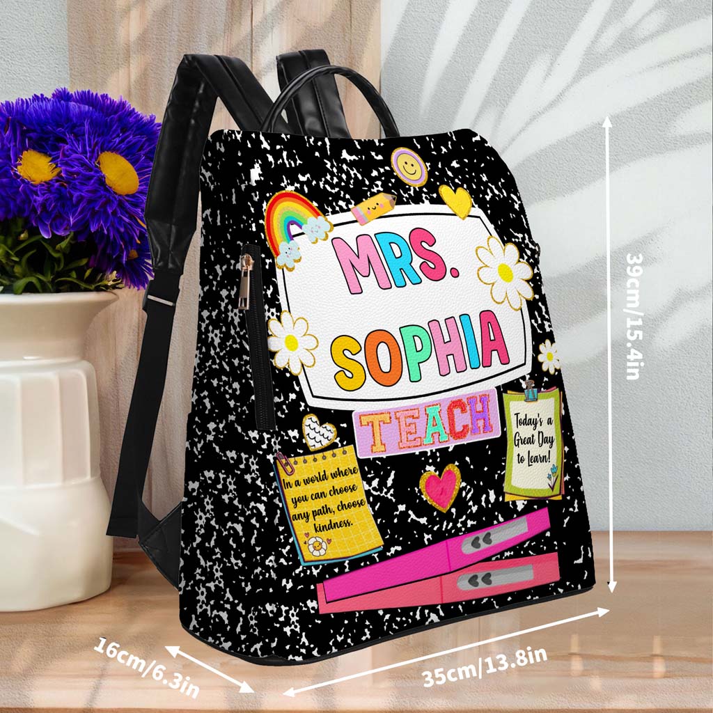 Personalized Teacher Leather Backpack QFHM4180702