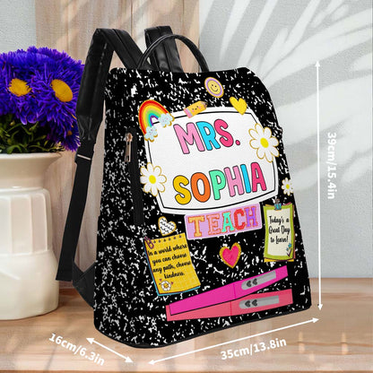 Personalized Teacher Leather Backpack QFHM4180702
