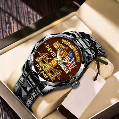 Personalized United State 250th Anniversary Alloy Luxury Quartz Watch UKND6090402