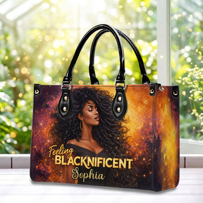 Personalized Black Women Leather Handbag With Wallet UKND6050301