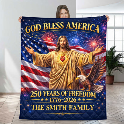 Personalized United States 250th Anniversary Quilted Blanket UKND6170603