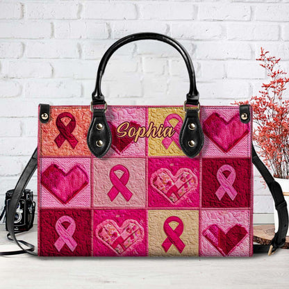Custom Breast Cancer Leather Handbag UKHA5160803