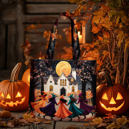 Personalized Witchy Quilted Tote Bag Halloween QFNT5220804