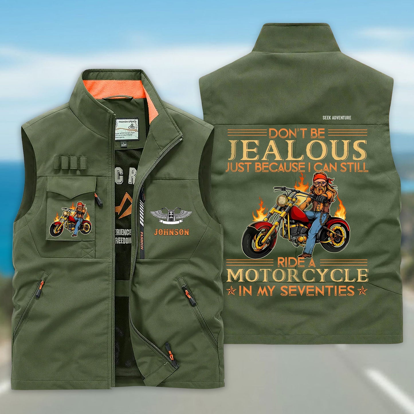 Personalized Motorcycle Multi-Pocket Vest UKND6220404