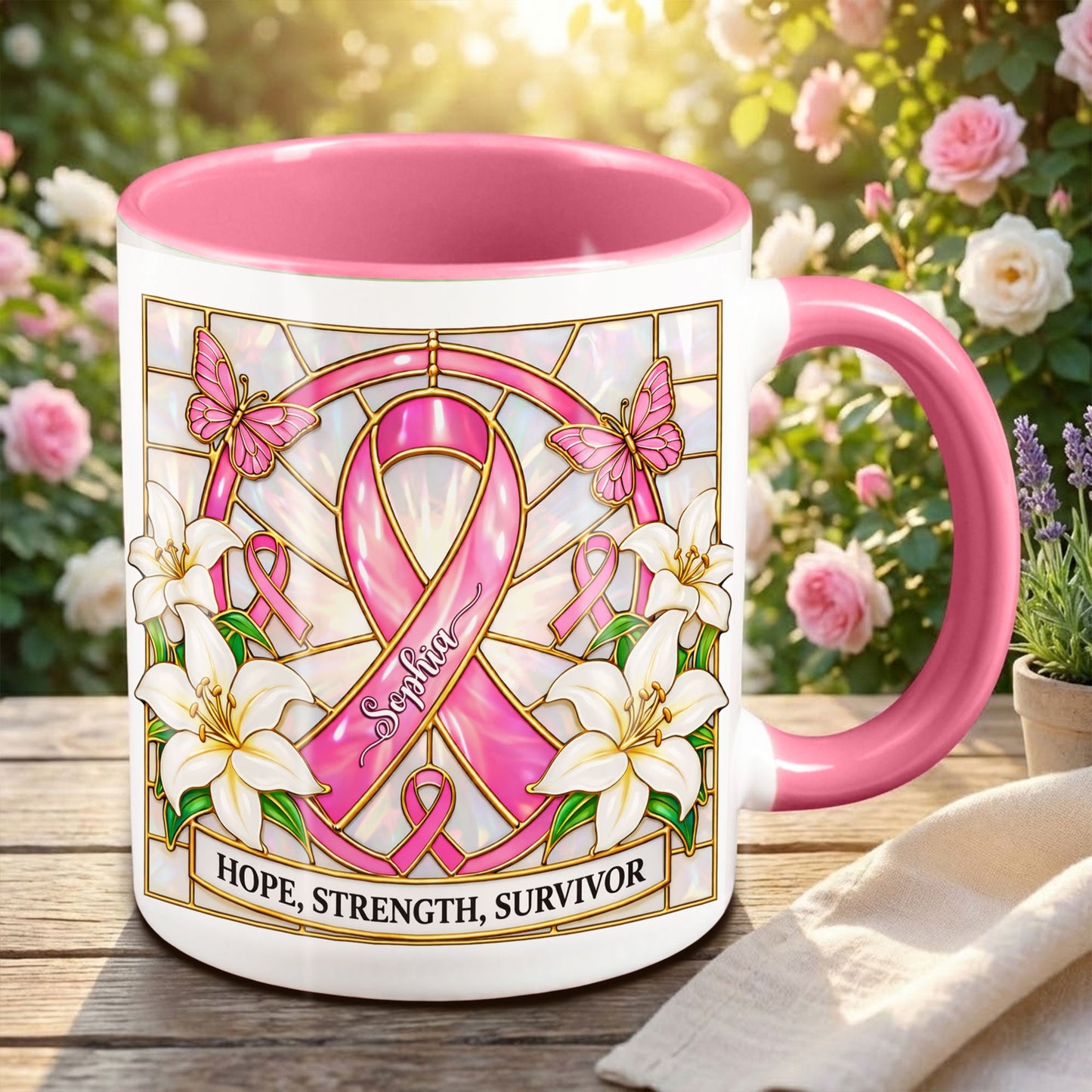 Custom Breast Cancer Ceramic Mug THHH6030204