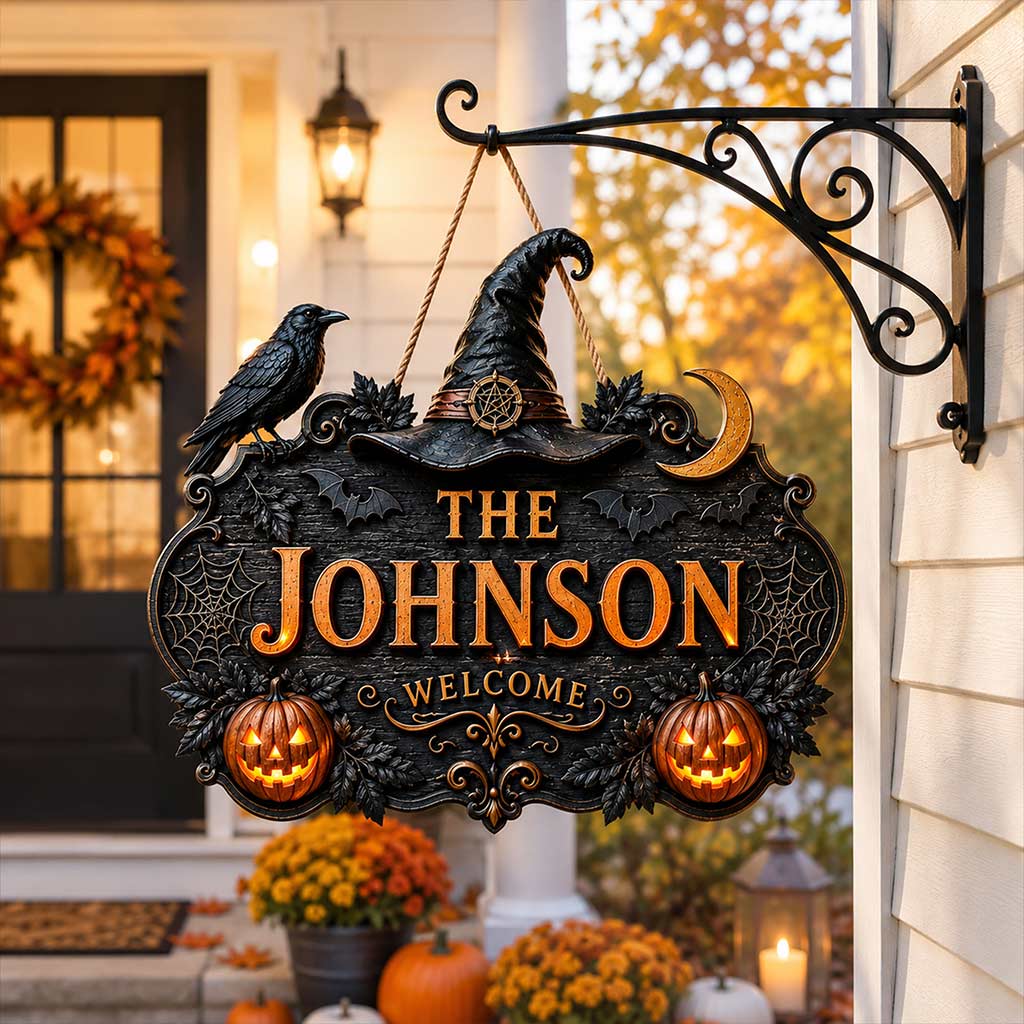 Personalized Halloween Welcome Door Sign, Halloween Gift UKPY6280701