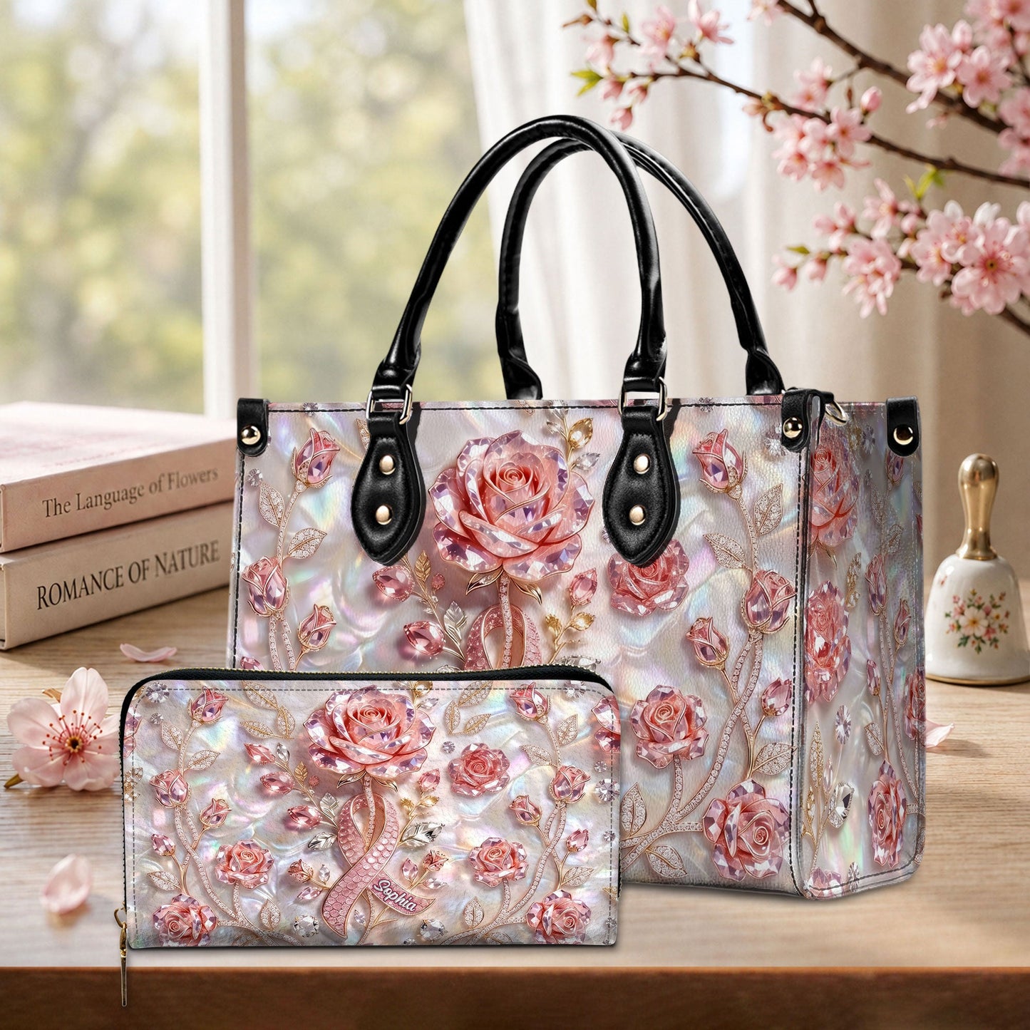 Personalized Breast Cancer Leather Handbag & Wallet NPTD6040802
