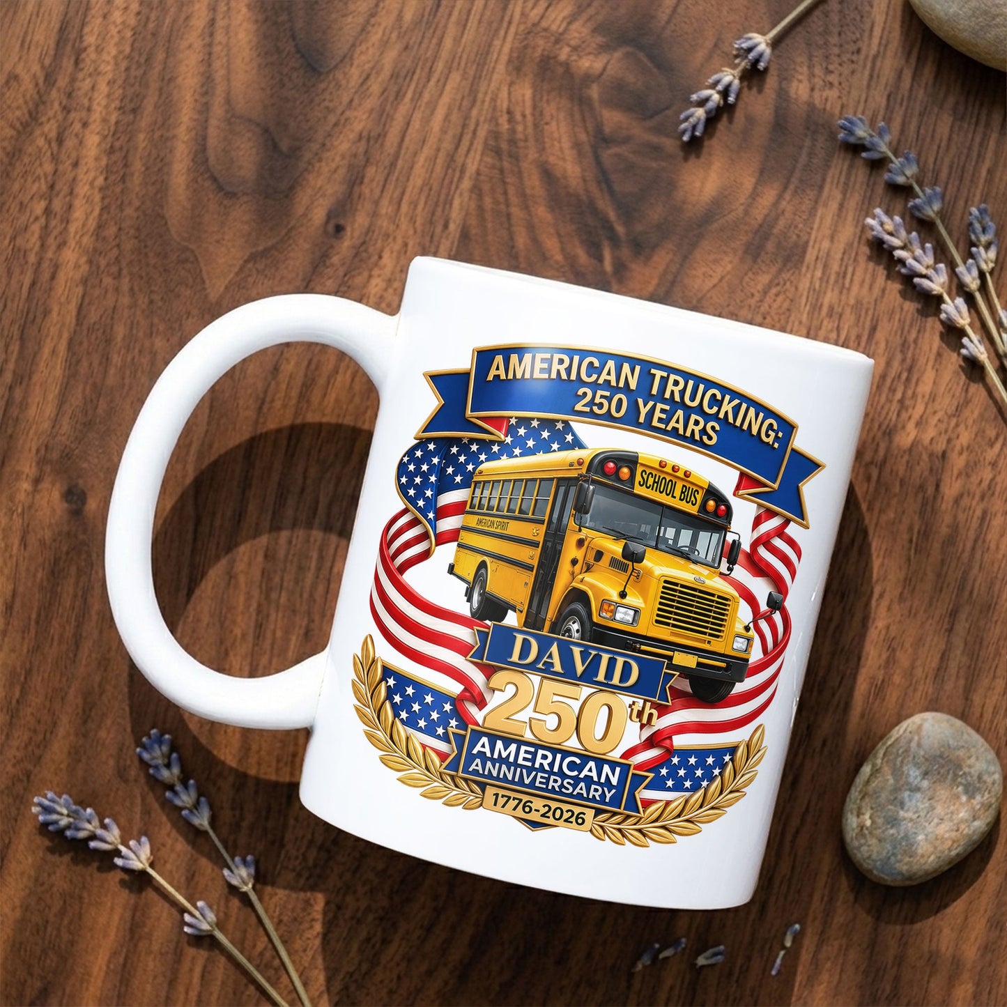 Custom 250th School Bus Ceramic Mug THND5090501
