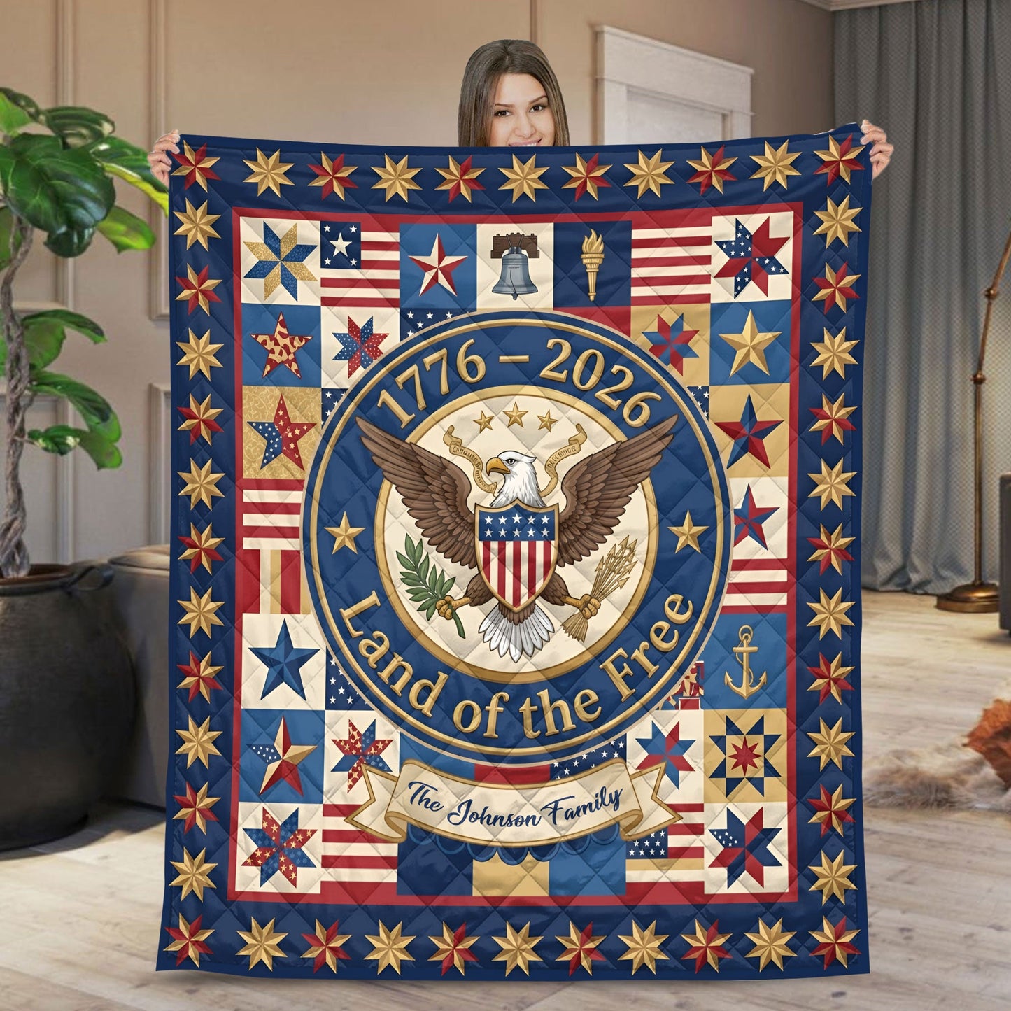 Personalized United State 250th Anniversary Quilt Blanket UKND6110403