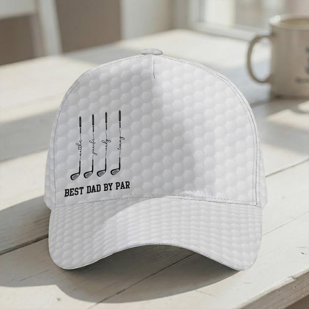 Personalized Best Dad By Par Cap, Father Day Golf Gift UKHA6210403