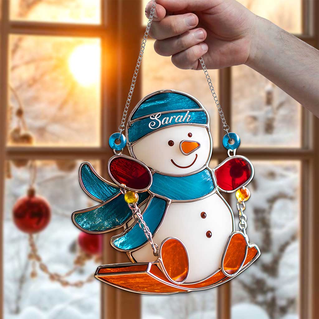 Personalized Snowman Christmas Acrylic Suncatcher QFND5201002