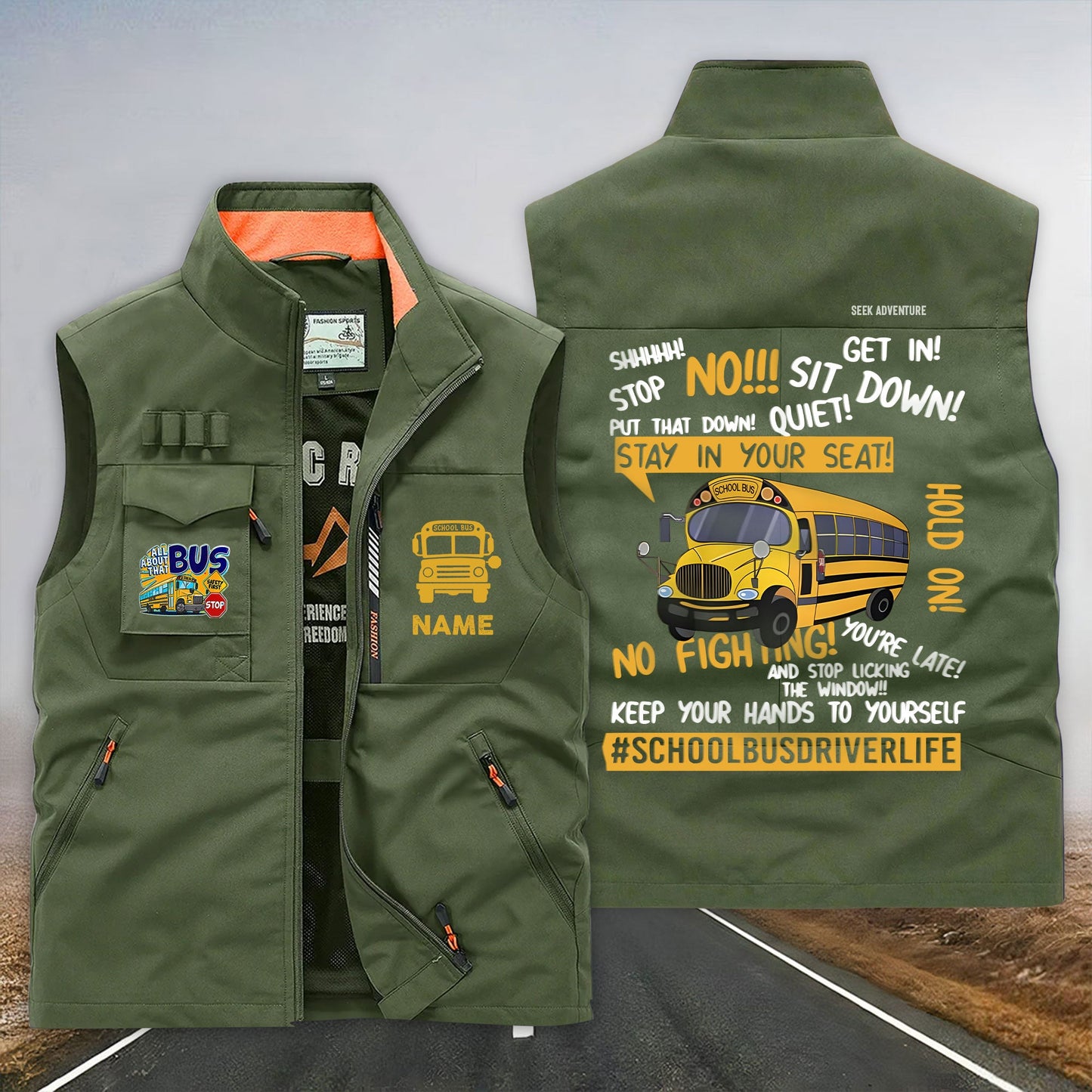 Custom School Bus Driver Multi-Pocket Vest UKND6190302