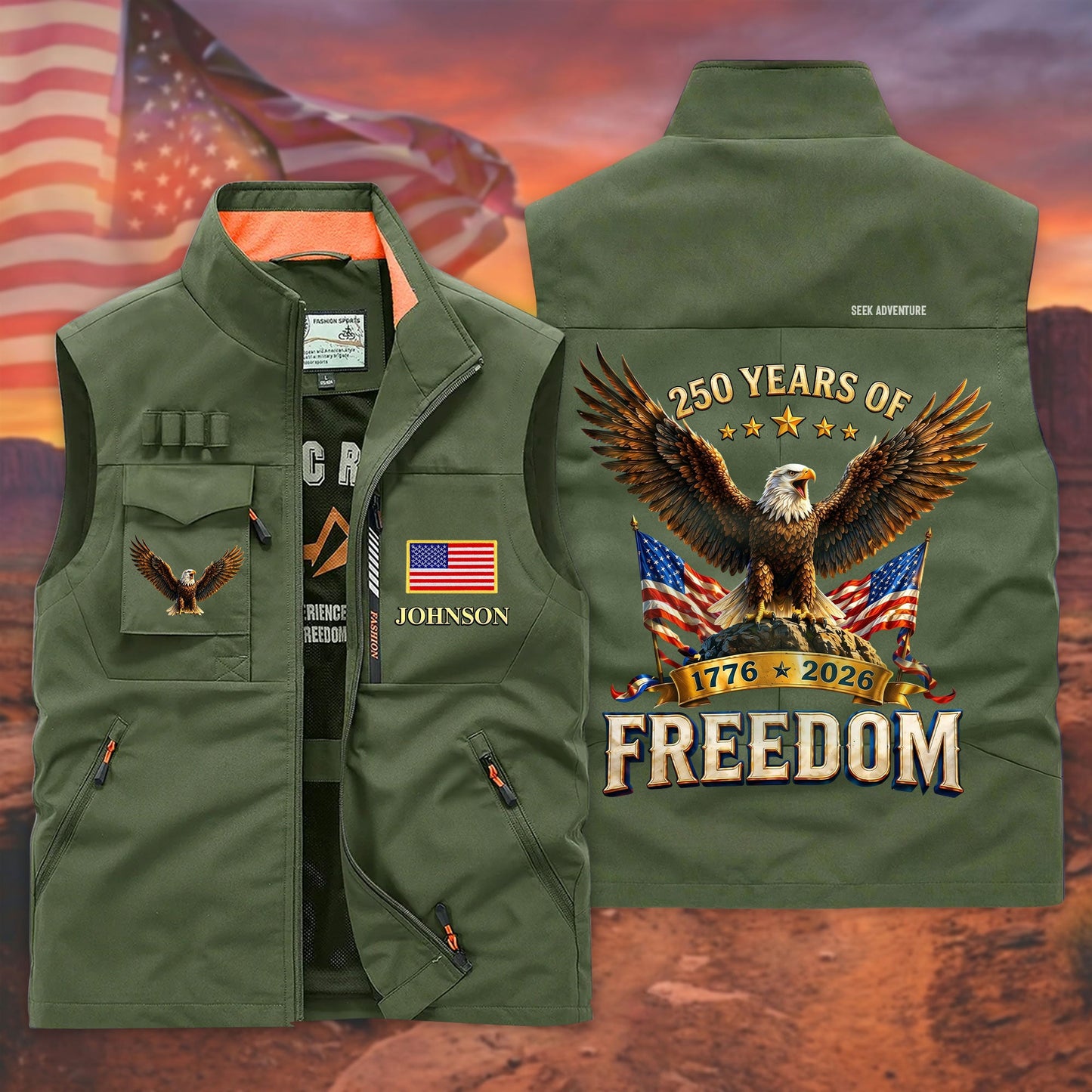 Personalized United States 250th Anniversary Pocket Vest UKND6170402