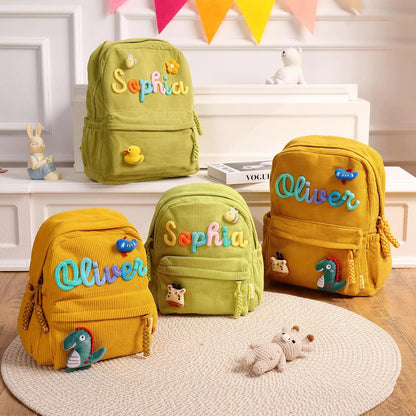 Personalized Back To School Kids Corduroy Backpack Children's UKTD6260601