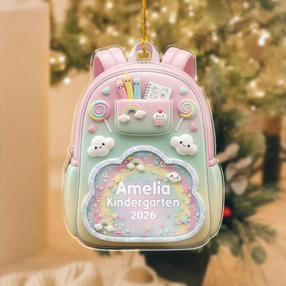 Personalized Kids School Backpack Ornament: Teacher & Student Decor, Kids Christmas Gift UKUU6080703