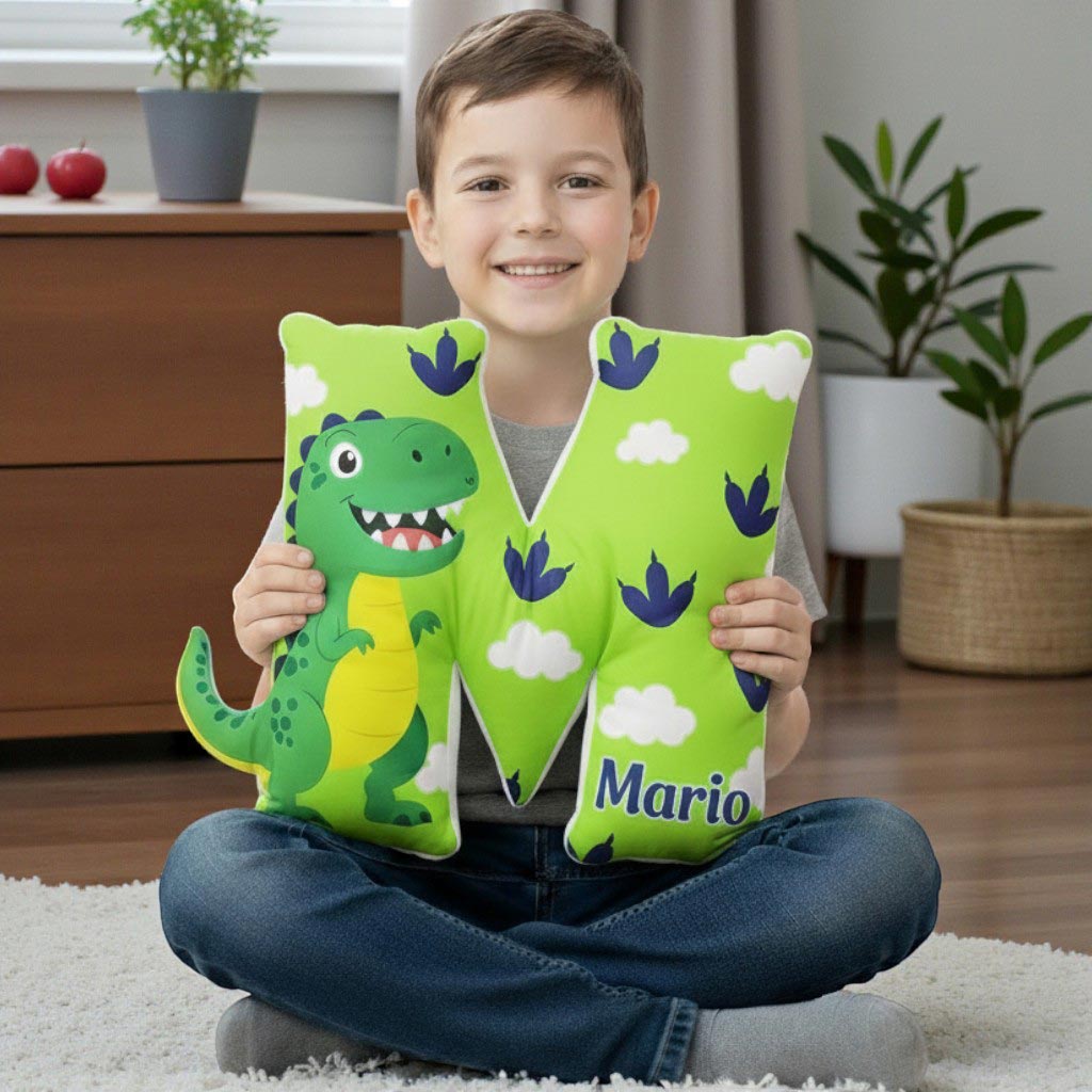 Custom Letter Dinosaur Shaped Pillow QFND5221110
