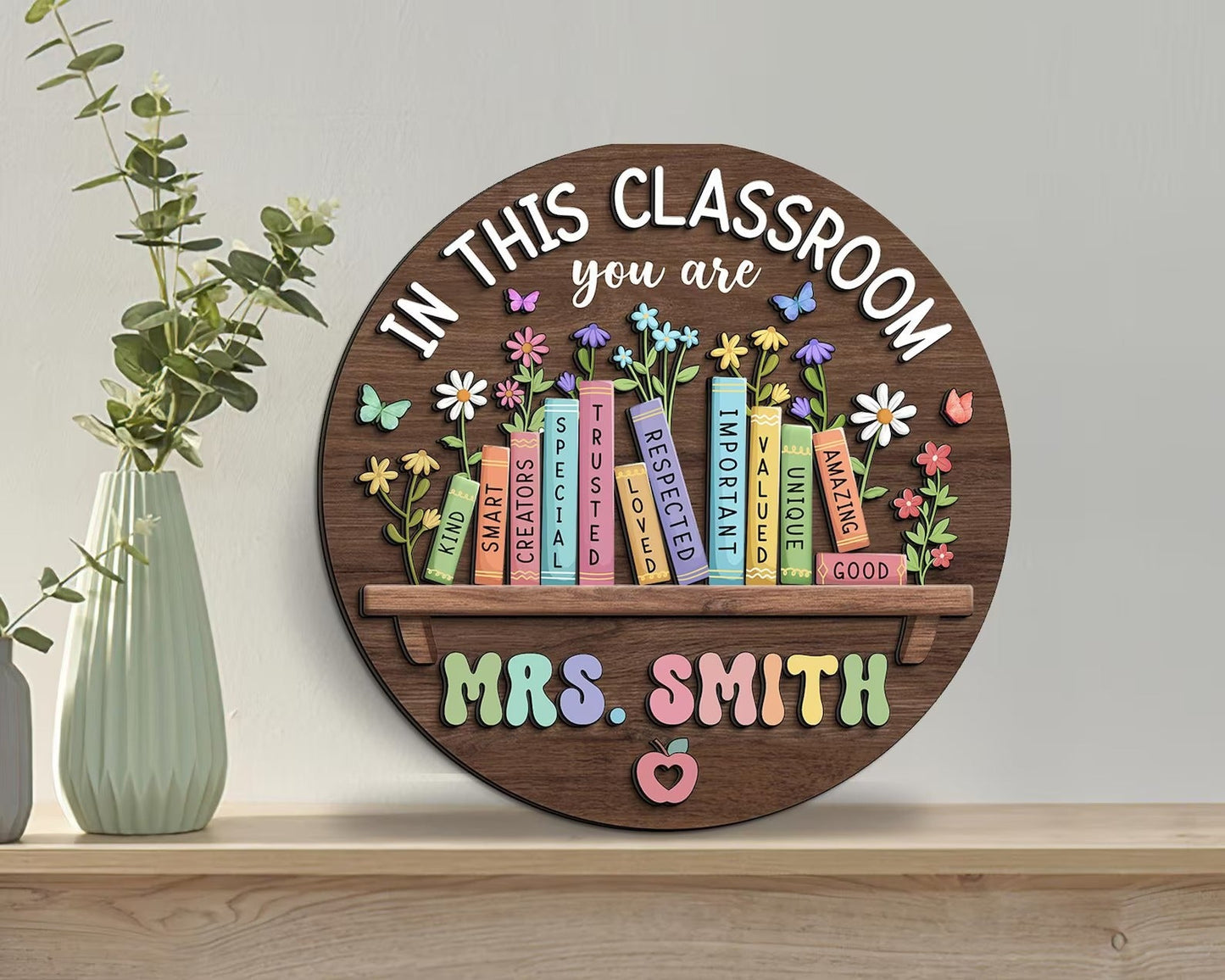 Personalized Teacher Door Sign, Classroom Welcome Door Sign, Back to School Gift, 1st Day of School Decor UKTD6080703