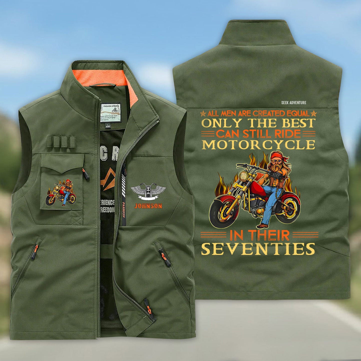 Personalized Motorcycle Multi-Pocket Vest UKHH6170301