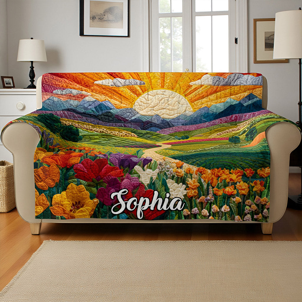 Sunrise Landscape Quilt Sofa Cover QFNT5051104