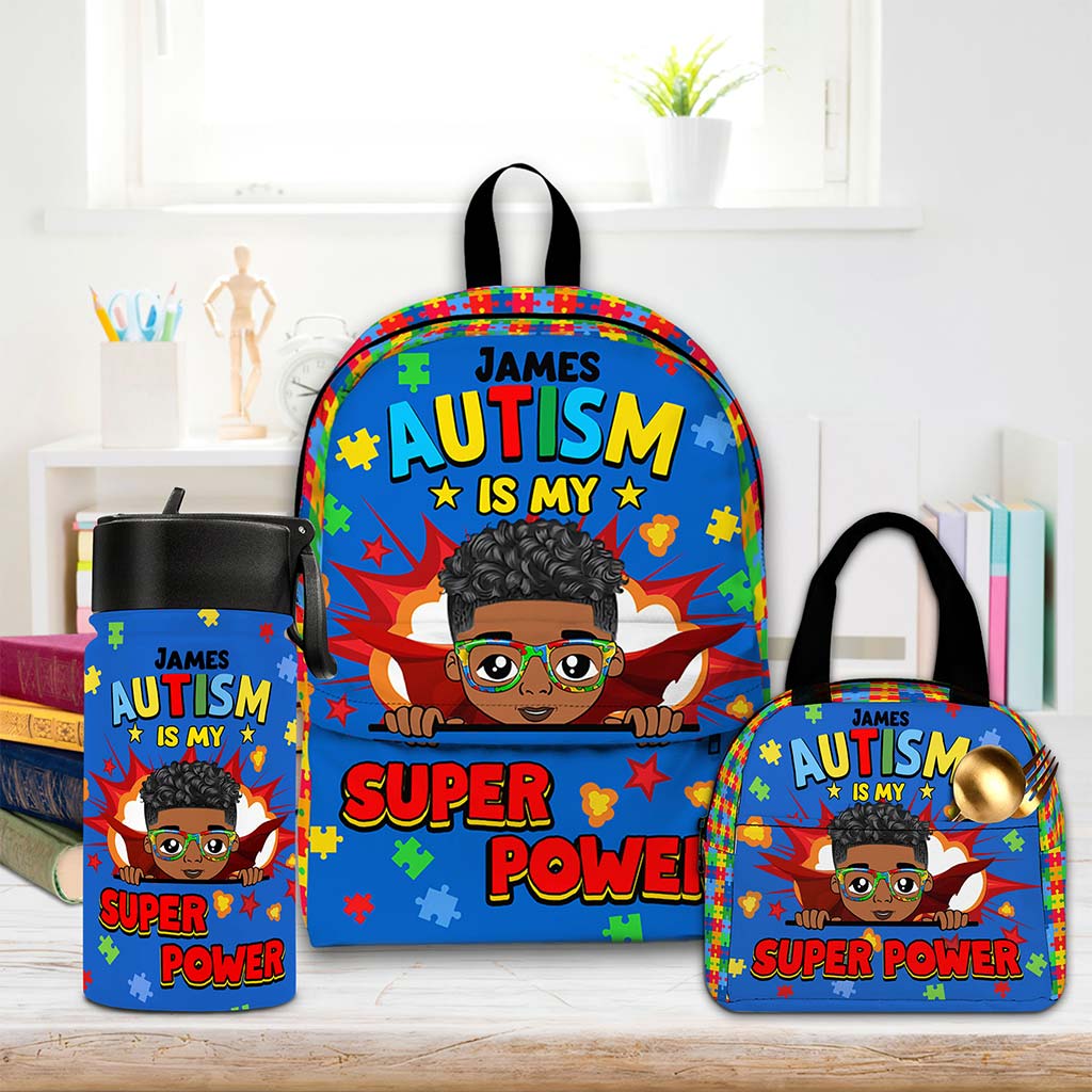 Personalized Back to School Autism Backpack, Lunchbag, Bottle NPND4300803-DX