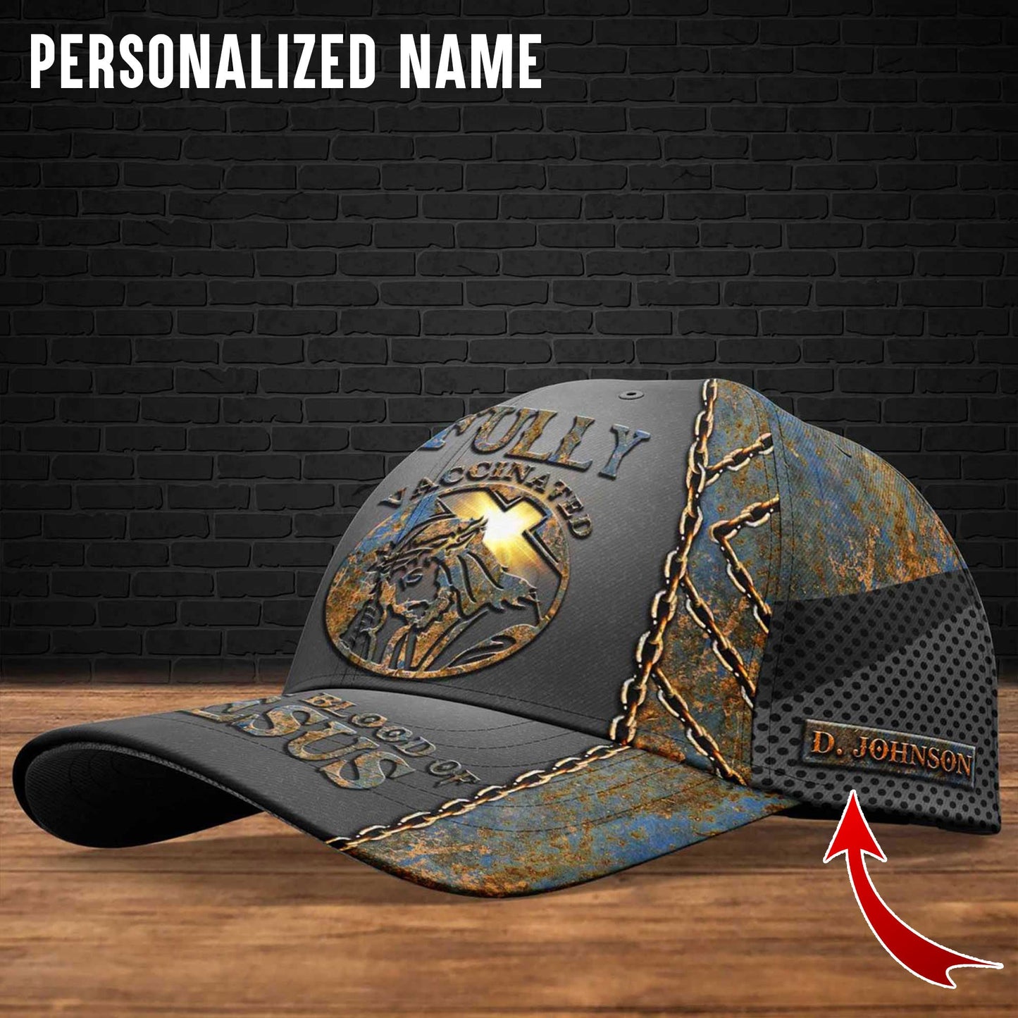 Personalized Name 3D All Over Printed Fully Vaccinated By The Blood Of Jesus Cap QFDT221101