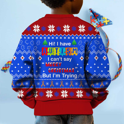 Personalized Christmas Christmas Sweater For Autism Kids, Holiday Special Needs Gift, Christmas Gift For Autistic Children, Xmas Gift For Autistic Girls, Autistic Boys QFTO4121002